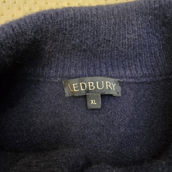 Ledbury Sueter Navy 100% Superfine Wool Made In Italy Size SMALL - Picture 7 of 9
